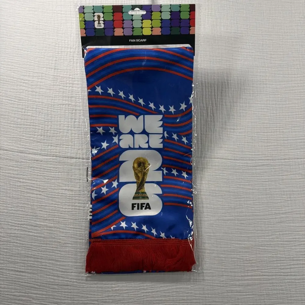 Official FIFA World Cup 2026 Fan Scarf Red, White & Blue USA We Are 26
